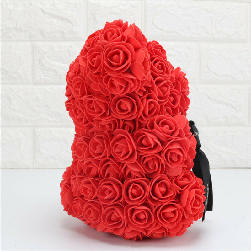 Artificial Flowers Rose Bear Plastic Foam Rose Teddy Bear Valentines Day Gift Birthday Party Decorations