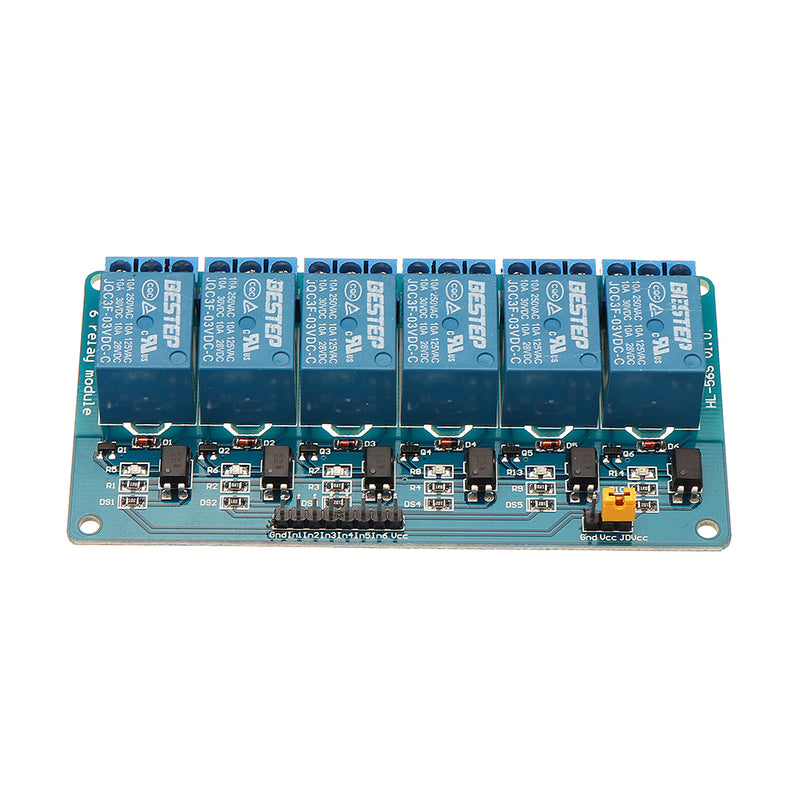BESTEP 6 Channel 3.3V Relay Module Optocoupler Isolation Active Low