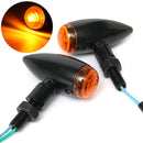 Pair 10mm Motorcycle Bullet Turn Signal Indicator Light Lamp For Harley Chopper