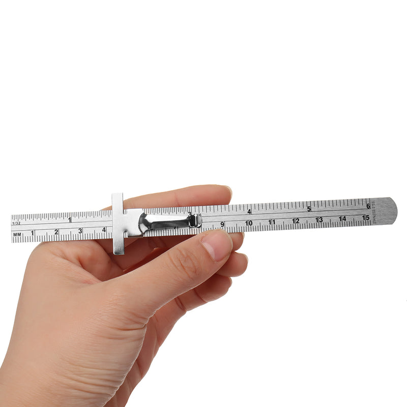 6 inch Pocket Clip Depth Length Ruler Scale Gauge Marking Measuring Tool Feeler Straight Ruler