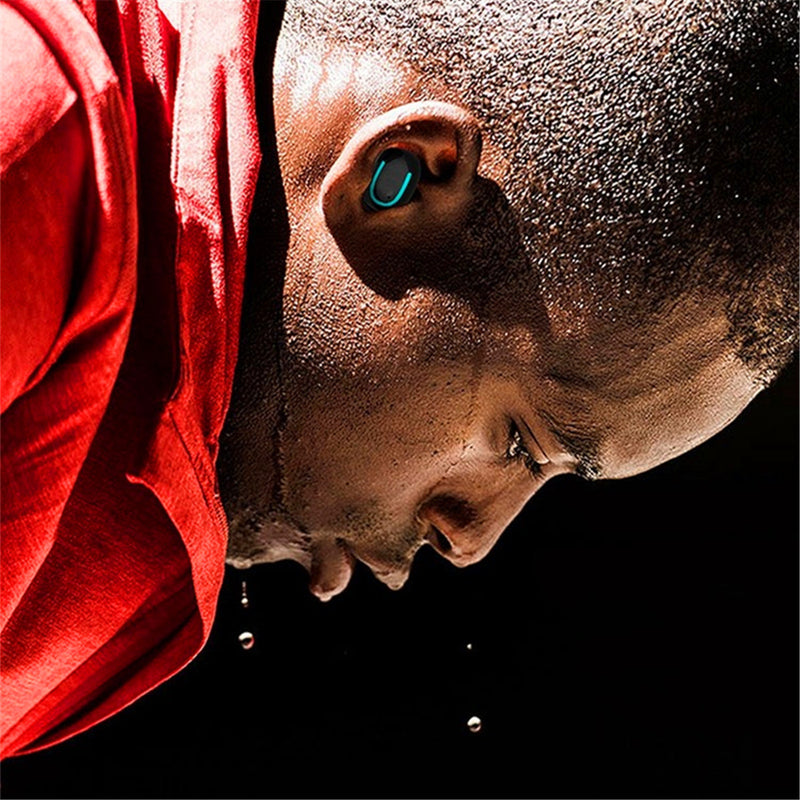 Single Mini bluetooth 5.0 Earphone Stereo IPX5 Waterproof Power Bank Headset With 1200mAh Charging Case