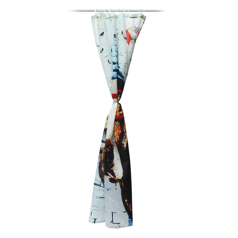 Modern Animal 3D Waterproof Polyester Shower Curtain Dog Octopus Pattern With 12 Plastic Hooks For Bath And Shower