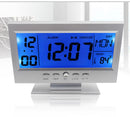 Voice Control Back-light LCD Alarm Clock Weather Monitor Calendar With Timer Sound Sensor Temperatur