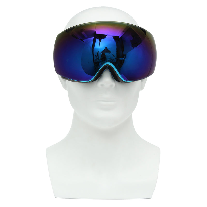Winter Unisex Anti Fog Blue Dual Len Motor Bike Racing Outdooors Snowboard Ski Goggles