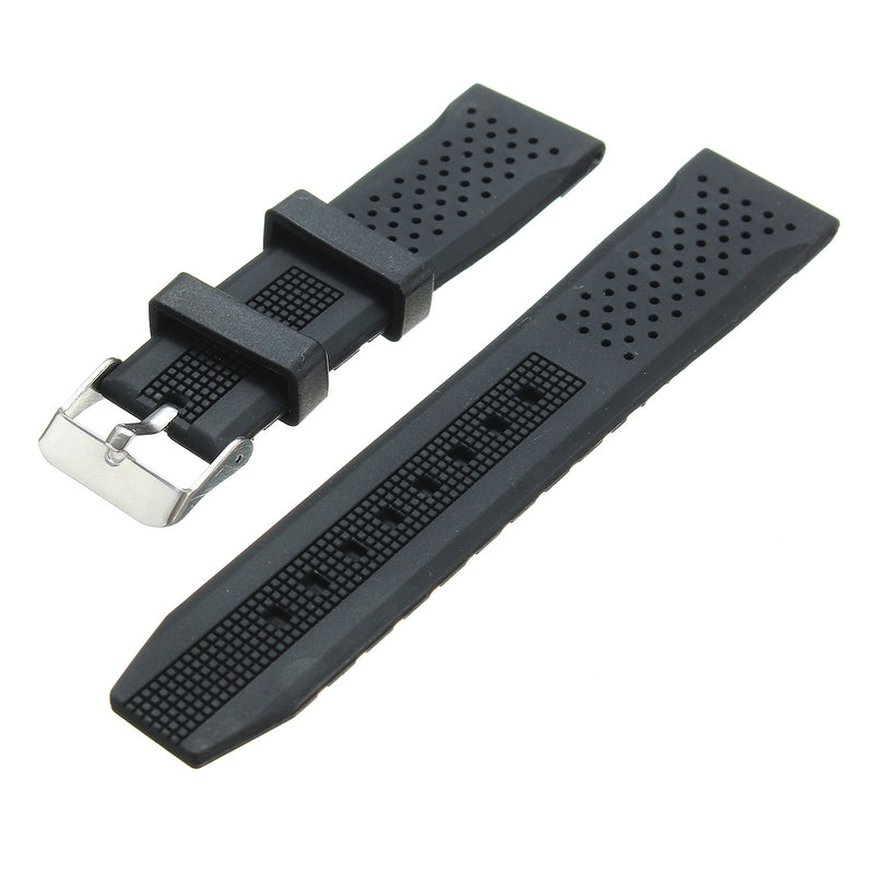 22mm Black Silicone Rubber Watch Band Strap for Seiko Diver Scuba fit 22mm LUG