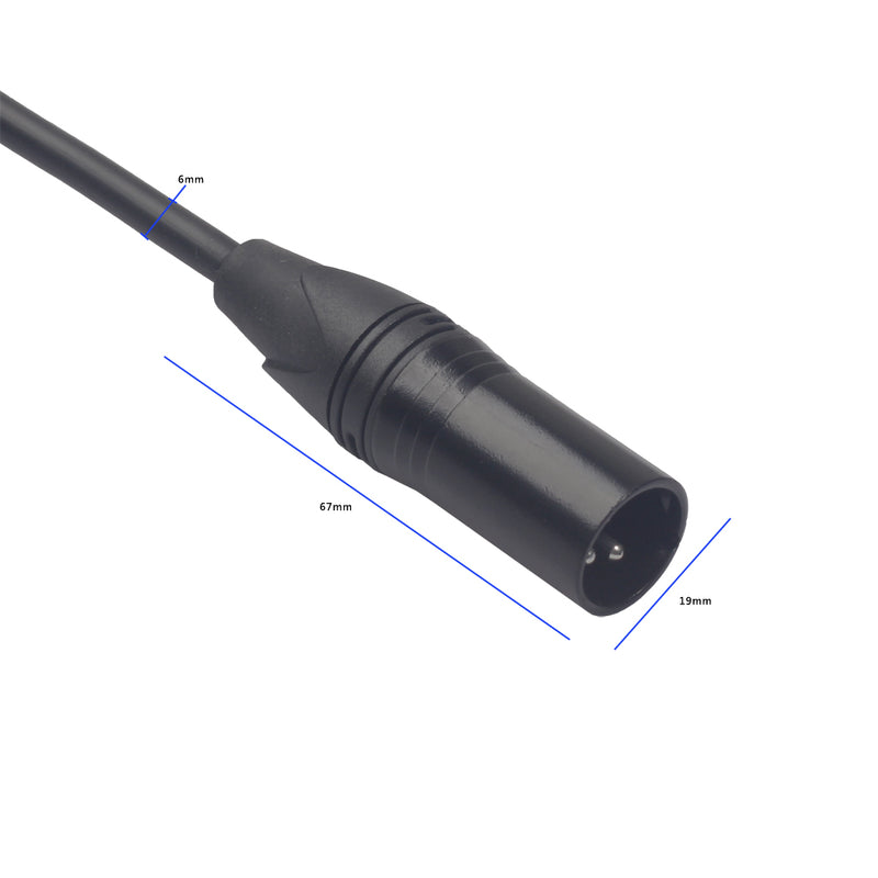 REXLIS 6.35 Mono Male to Canon Male Audio Extension Cable 3M Instrument Cable Audio Cable converter for Microphone