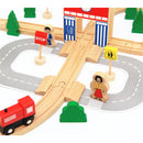 50PCS/Set DIY Educational Wooden Railway Train Track Slot Xmas Kids Jigsaw Puzzle Toy