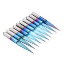 Drillpro 10pcs 0.1/0.2/0.3/0.4mm 10 Degree Flat Bottom PCB Engraving Bit Blue NANO Coated Carbide CNC Router Tool