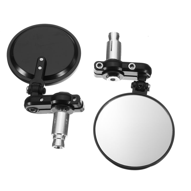 7/8inch Foldable Motorcycle Aluminum 3inch Round Handlebar End Rear View Mirrors