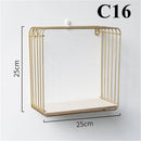Nordic Wall-mounted Storage Shelf Rack Iron Wooden Wall Hanging Shelf Home Decor Shelf Bracket