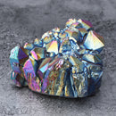 Purple Rainbow Aura Quartz Natural Point Cluster Gemstone Crystal Home Decorations