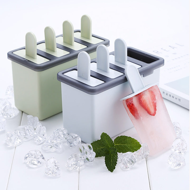 Popsicle Ice Cream Mold Homemade Simple Ice Mold 4-Grid Ice Tray