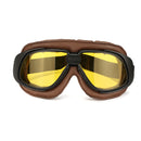 Motorcycle Retro Goggles Flying Scooter Helmet Windproof Glasses Anti-UV Brown Frame