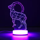 3D Illusion USB LED Night Light 7 Color Changing Desk Table Lamp Xmas Gift