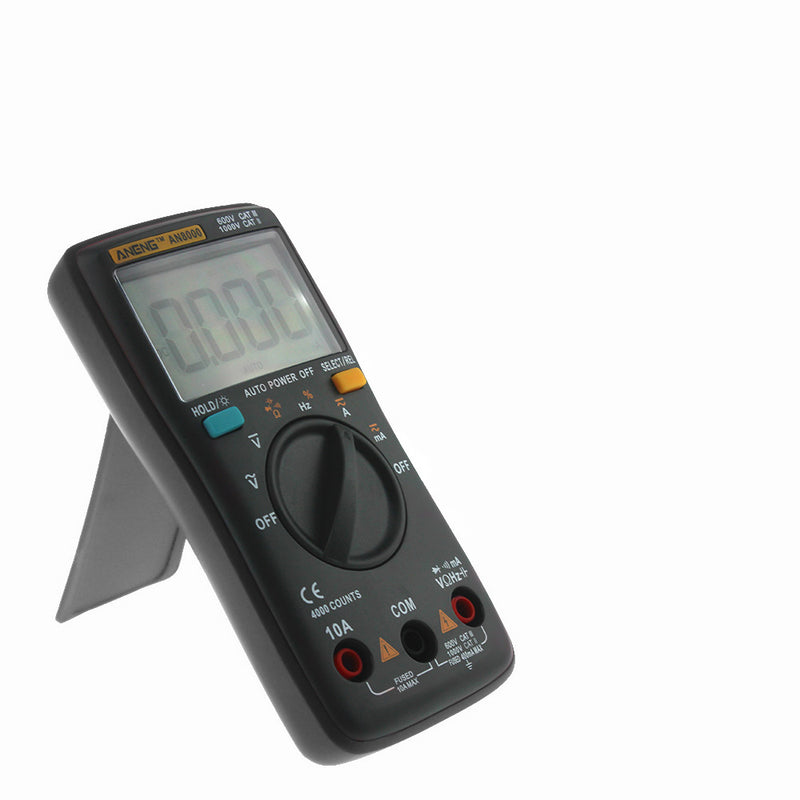 ANENG AN8000 Black Digital Multimeter Voltmeter Ammeter Ohmmeter Volt AC DC Ohm Tester Meter + Test Lead Set