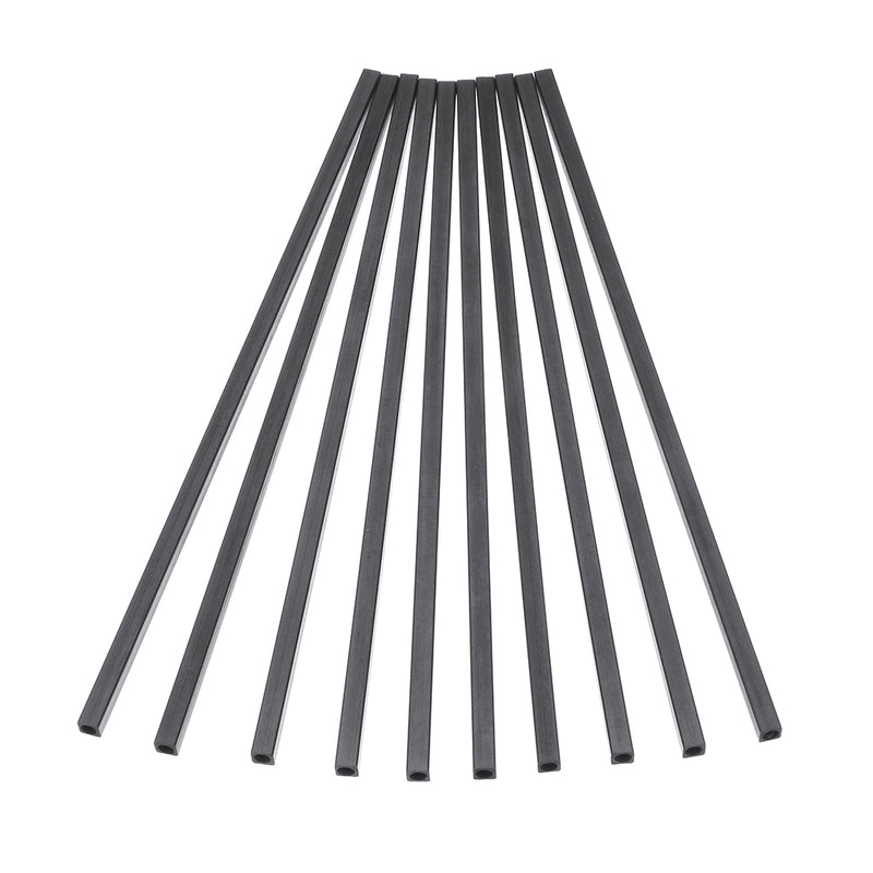 10Pcs/Set 200mm Square Carbon Fiber Tube Pure Carbon Hollow Square Pipe Matt Surface for RC Airplane DIY Tool