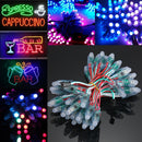 50pcs DC 5V WS2811 RGB Full Color 12mm Pixels Digital Addressable LED String Light IP68