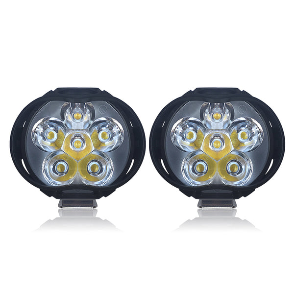 CNSUNNYLIGHT 2pcs 9V-85V 12V 1000Lm Super Bright Motorcycle LED Headlights Waterproof Lamp Scooter Spotlight 6500K White Work Car Fog Spot Lights