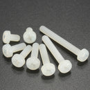 Suleve M3NP2 50Pcs M3 White Round Pillips Pan Head Plastic Nylon Screw Bolt 5/6/8/10/12/15/20/25mm Length