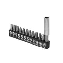 Drillpro 10pcs Hex Flat Head Cross Spanner PZ Screwdriver Bit Set With Adapter and Extension Holder