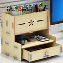 3 Colors Creative Pencil Pen Holder Storage Box Rack Desk Stationery Container Multifunctional Home/Office Desktop DIY Organizer