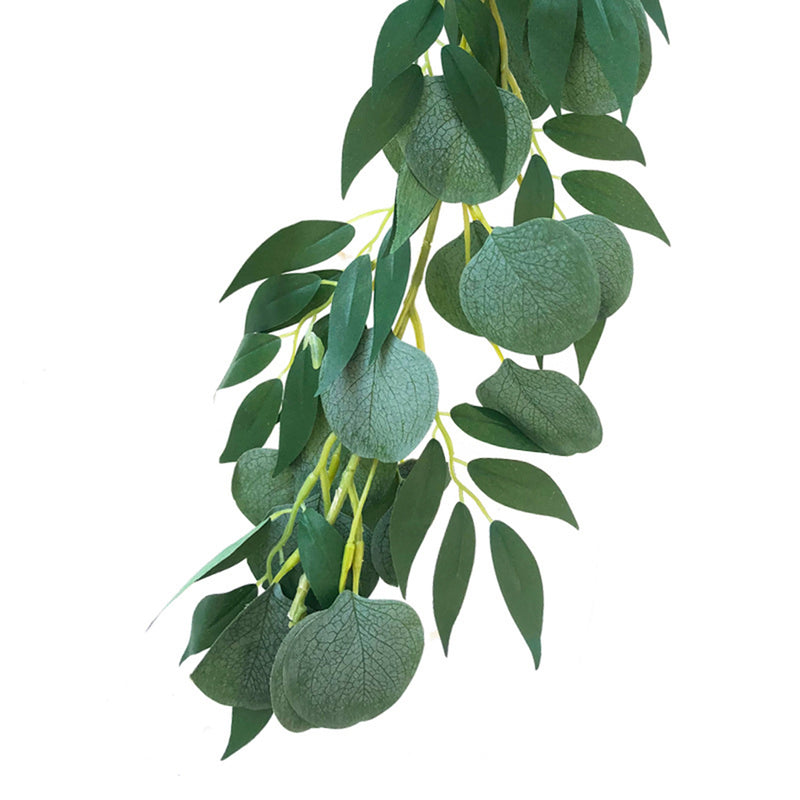 Artificial Silver Dollar Eucalyptus Garland Faux Silk Leaf Vine Greenery Willow Ring Wedding Home Garden Decorations