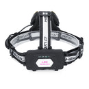 Elfeland 2701-9 4000LM 7*T6 2*Red LED Headlamp with 2*18650 Battery 5 Modes Outdoor Lamp USB Interface