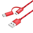 Bakeey 2.1A 2in1 Micro Type C USB Fast Charging Data Cable 1m For Samsung S8 S7 S6 Xiaomi 6 Redmi