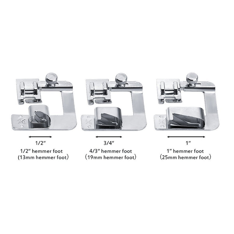 Portable Home Multi-functional household 3 Sizes Rolled Hem Presser Foot