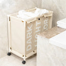 Rolling Laundry Basket Organizer 3 Grid Large Laundry Hamper Bin Waterproof Laundry Bags For Dirty Clothes Storage Box Baskets with Wheels