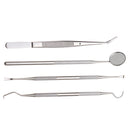 4 Pcs PVC Stainless Steel Oral Mirror Probe Dental Care Tools Tartar Remover