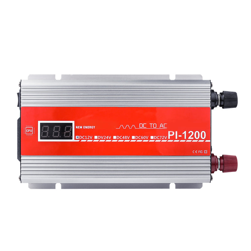 Minleaf Display 1200W Solar Power Inverter 12V To 220V Modified Sine Wave Inverter Car AC Converter