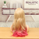 Women's Fashion Blonde Wig Ombre Pink Sweet Wave Wig Curly Hair Long Big Wave Wig