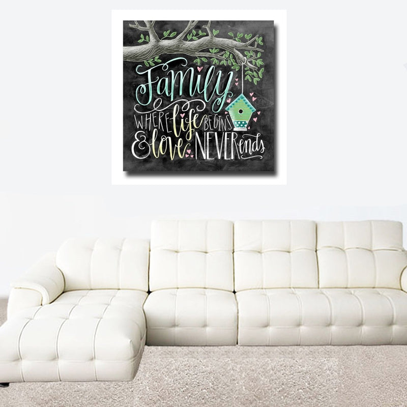 5D Diamond Painting Home Decorations Chalkboard Drawing Family Chalk Handwork