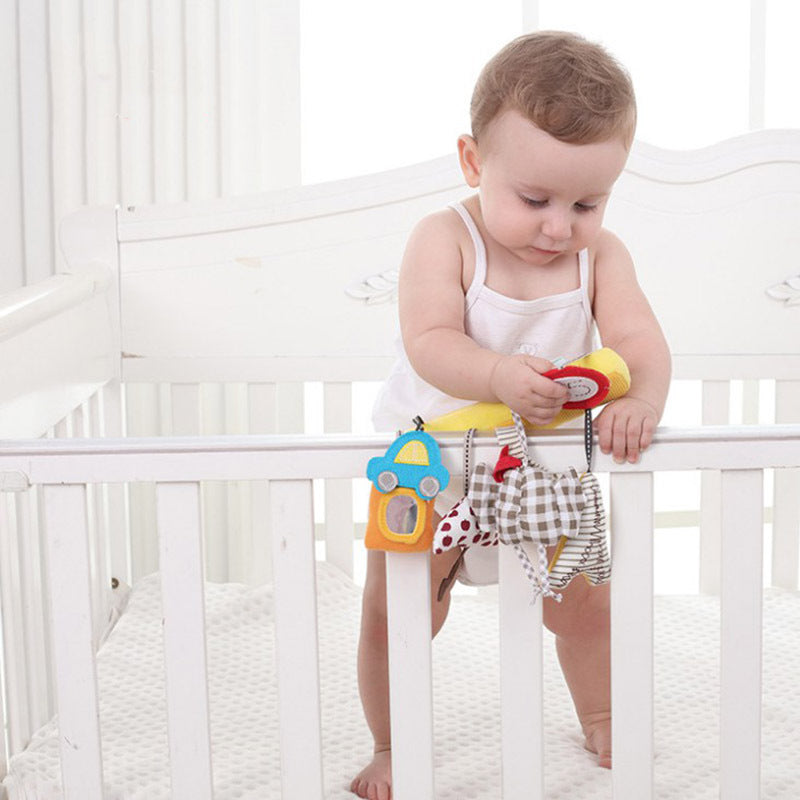 Owl Newborn Baby Stroller Bed Music Bed Bells Pendant Plush Toys Soft Early Educational Toys