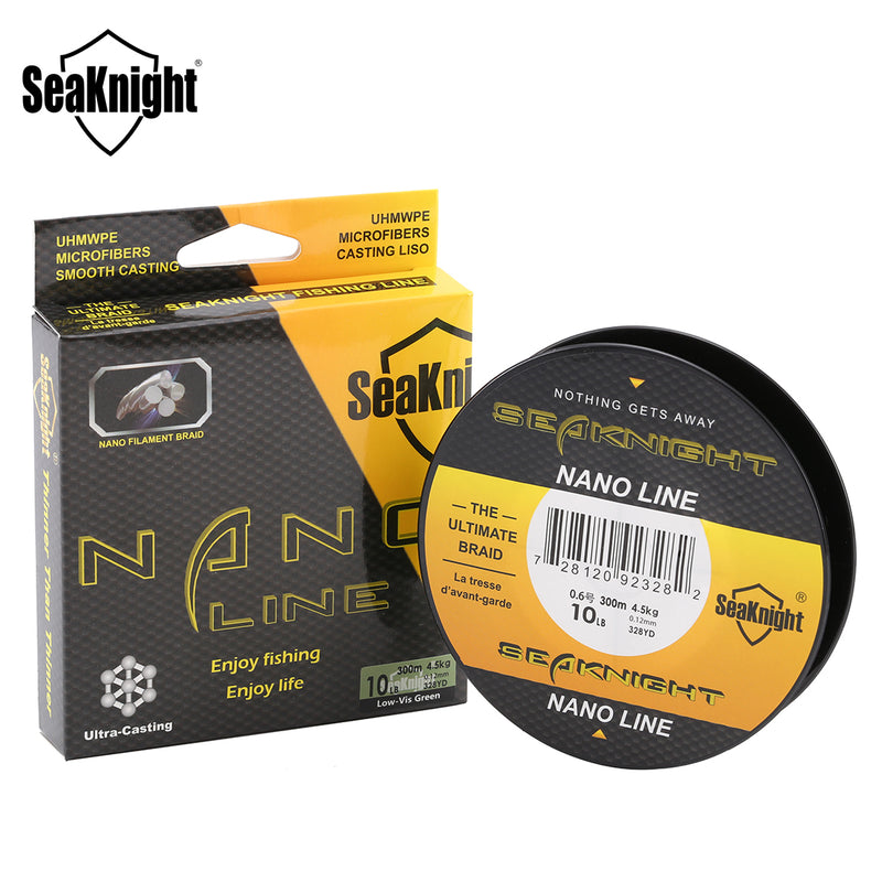 SeaKnight NANO 300M Fishing Line 4 Strands Wire Weaves PE Multifilament Braid Line 4-10LB 0.07-0.12m