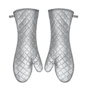 1Pair BBQ Oven Microwave Gloves Heat Resistant Cooking Glove 17 Inches Slicone Cloth Oven Mitts