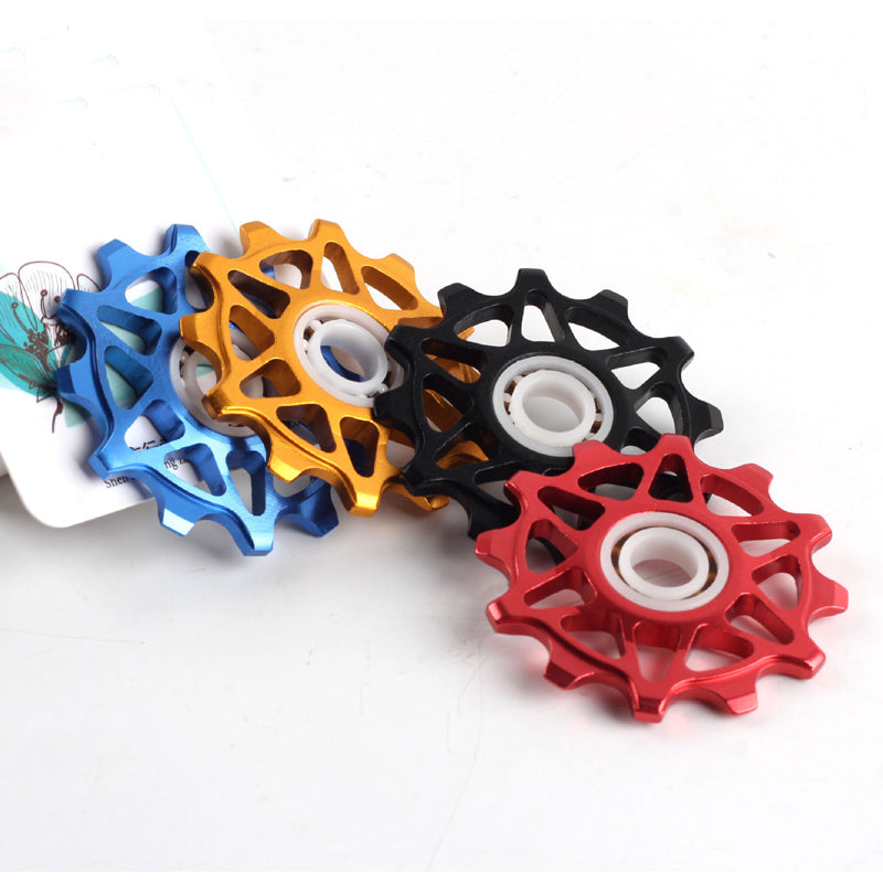 Qikour Cycling Bicycle Bike Rear Derailleur Ceramic Guide Pulley 12T Tooth Guide Wheel