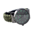 IPRee 5 In 1 EDC Survival Compasss Bracelet Watch Camp Emergency Nylon Paracord Wristband