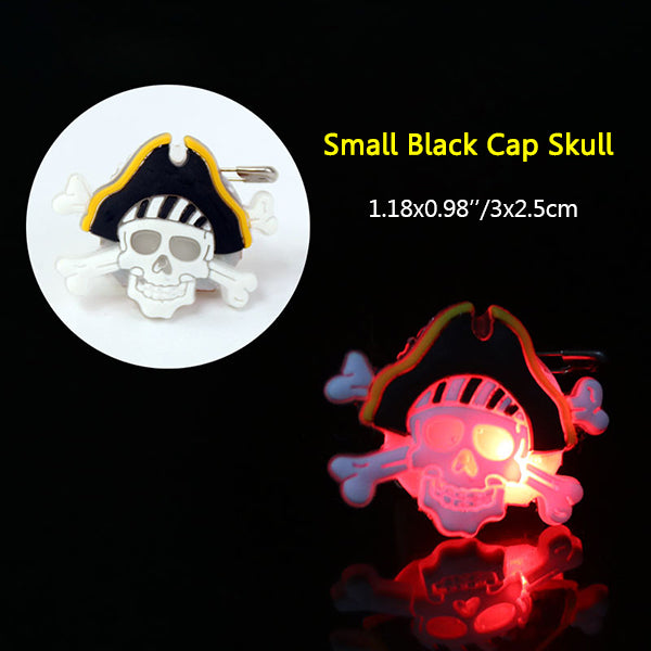 2Pcs Kids Halloween LED Brooch Halloween Kids Party Supplies LED Flashing Light Brooch