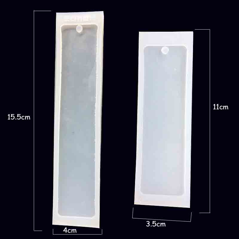 2Pcs Rectangle Silicone Mold Mould for Epoxy Resin Jewelry Bookmark DIY Craft