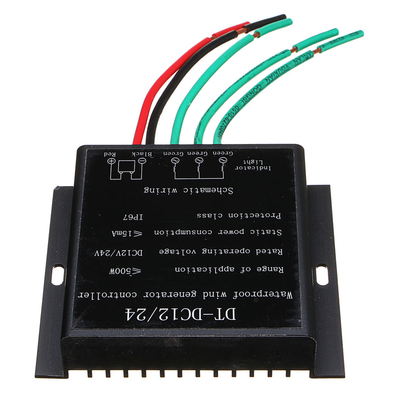 100W-500W DC 12V/24V Wind Turbine Wind Generator Controller Battery Charger Controller Regulator