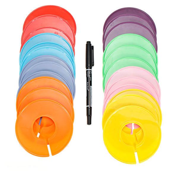 24Pcs/Set DIY Clothing Size Dividers Round Hangers Garment Tags Clothes Supplies-Tags Decorations