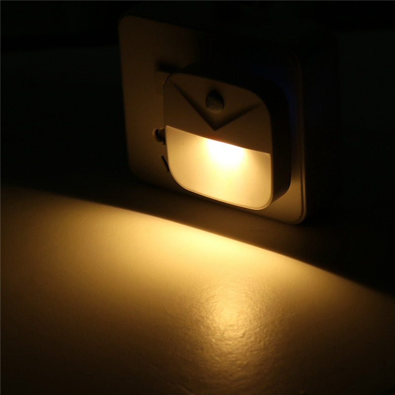 Mini LED Night Light Plug-In Wall Lamp Light Sensor Control For Kids Bedroom