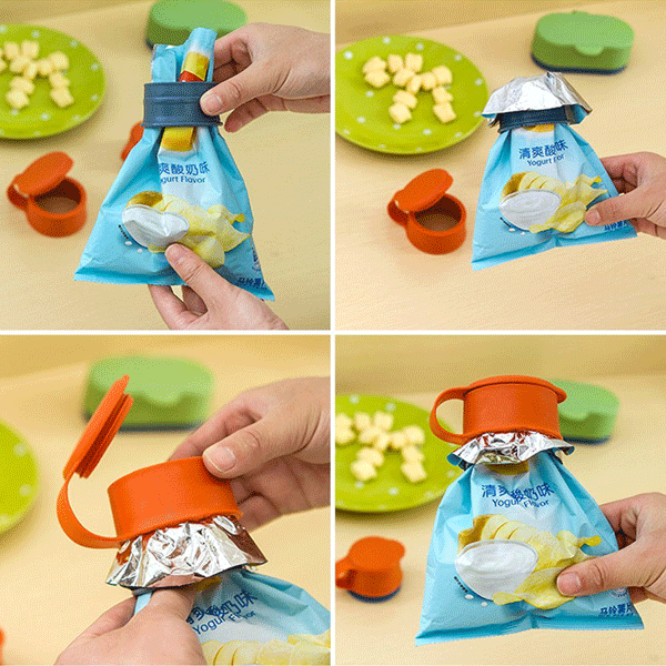 Honana CF-BC03 Silicone Magic Food Bag Seal Ring Clips Fresh Multifunctional Silicone Seal Ring Cap