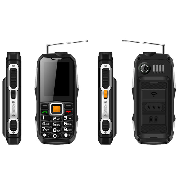 GIONLD 2019 2.4 inch 3000mAh Power Bank Magical Voice Military Antenna Analog TV FM Radio bluetooth Flashlight Dual SIM Card Feature Phone