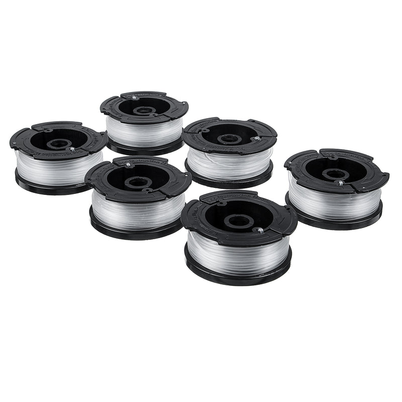 6Pcs Weed Eater String Replacement Spool Line +1pc Trimmer Cap & Spring For Black For Decker Lawnmower