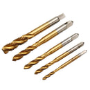 Drillpro M3-M12 Hand Spanner with 5pcs Titanium Coated M3-M8 Spiral Screw Tap Set