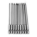 Broppe 9pcs 100mm Magnetic Long Hex Cross Head Screwdriver Bits