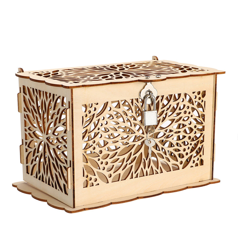 Wooden Wedding Card Box Collection Gift Card Post Boxes Weddings Decor With Lock